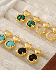 Yellow Crystal Heart Earrings