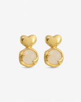 Yellow Crystal Heart Earrings