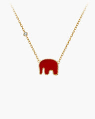 Auspicious Red Agate Elephant Necklace