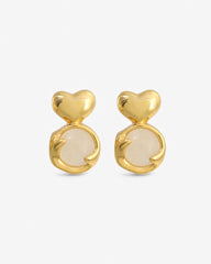 Yellow Crystal Heart Earrings