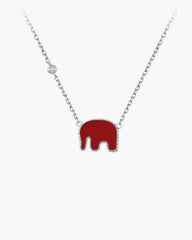Auspicious Red Agate Elephant Necklace